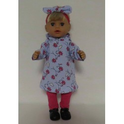 hoodiejurk set blauw baby born little 36cm