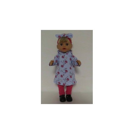 hoodiejurk set blauw baby born little 36cm