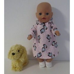 hoodiejurk roze hond baby born little 36cm