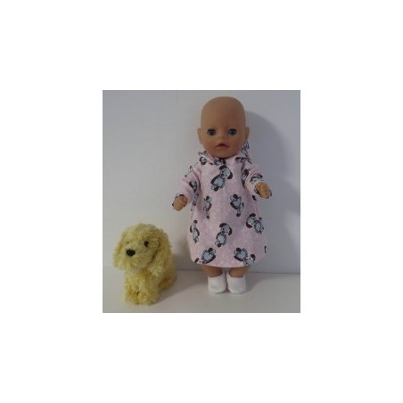 hoodiejurk roze hond baby born little 36cm