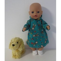 hoodiejurk groen konijnen  baby born little 36cm
