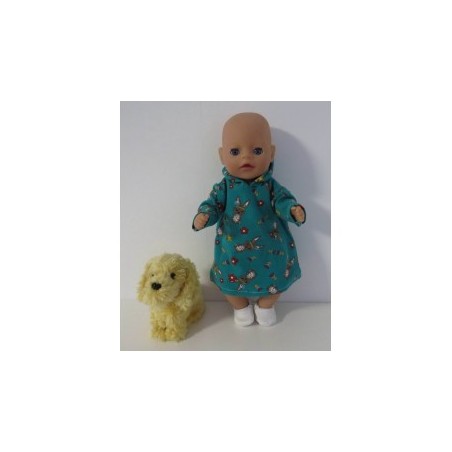 hoodiejurk groen konijnen  baby born little 36cm