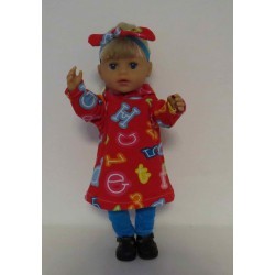 hoodiejurk set rood cijfers  baby born little 36cm