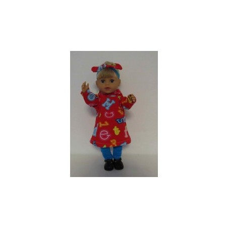 hoodiejurk set rood cijfers  baby born little 36cm