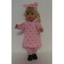 hoodiejurk set roze sterren  baby born little 36cm