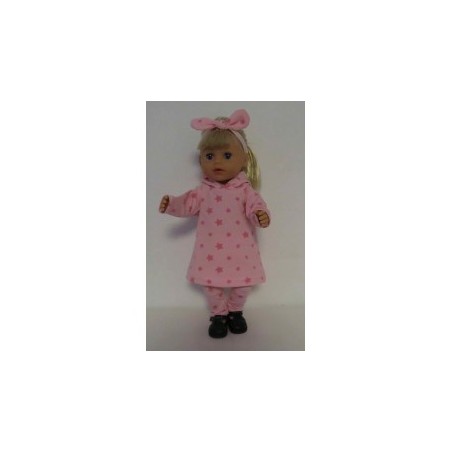 hoodiejurk set roze sterren  baby born little 36cm