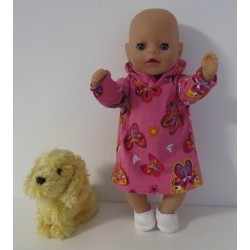 hoodiejurk roze vlinders baby born little 36cm