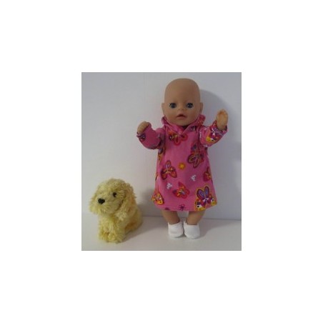 hoodiejurk roze vlinders baby born little 36cm