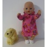 hoodiejurk roze vlinders baby born little 36cm