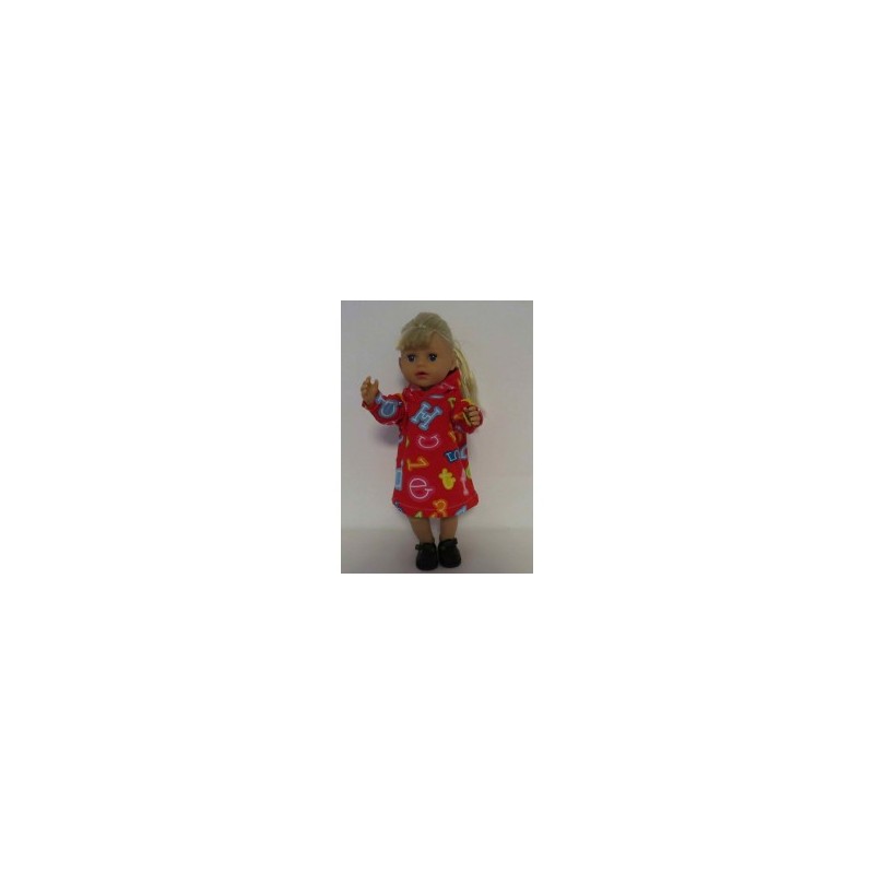 hoodiejurk rood cijfers baby born little 36cm
