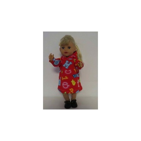 hoodiejurk rood cijfers baby born little 36cm