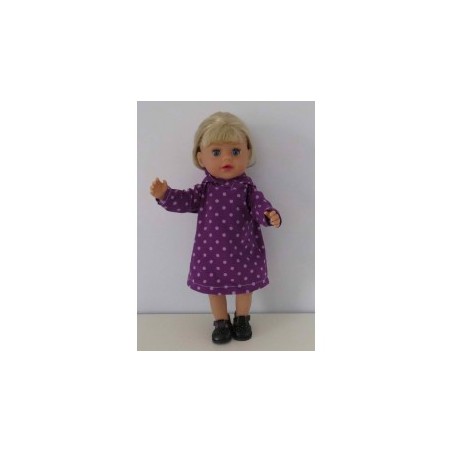 hoodiejurk paars stippen baby born little 36cm
