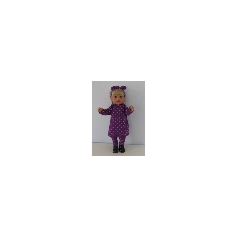 hoodiejurk set paars stippen  baby born little 36cm