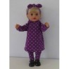 hoodiejurk set paars stippen  baby born little 36cm