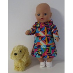 hoodiejurk  gekleurd baby born little 36cm