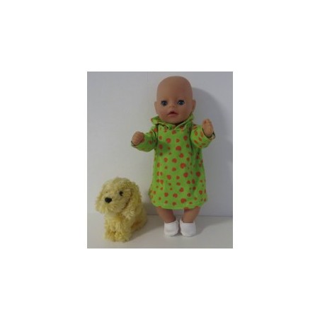 hoodiejurk  groen aardbeien baby born little 36cm