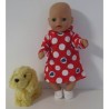 hoodiejurk rood polka dots  baby born little 36cm