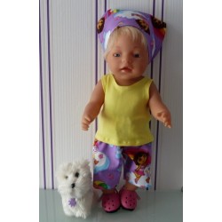 korte broek set dora papaplu baby born 43cm