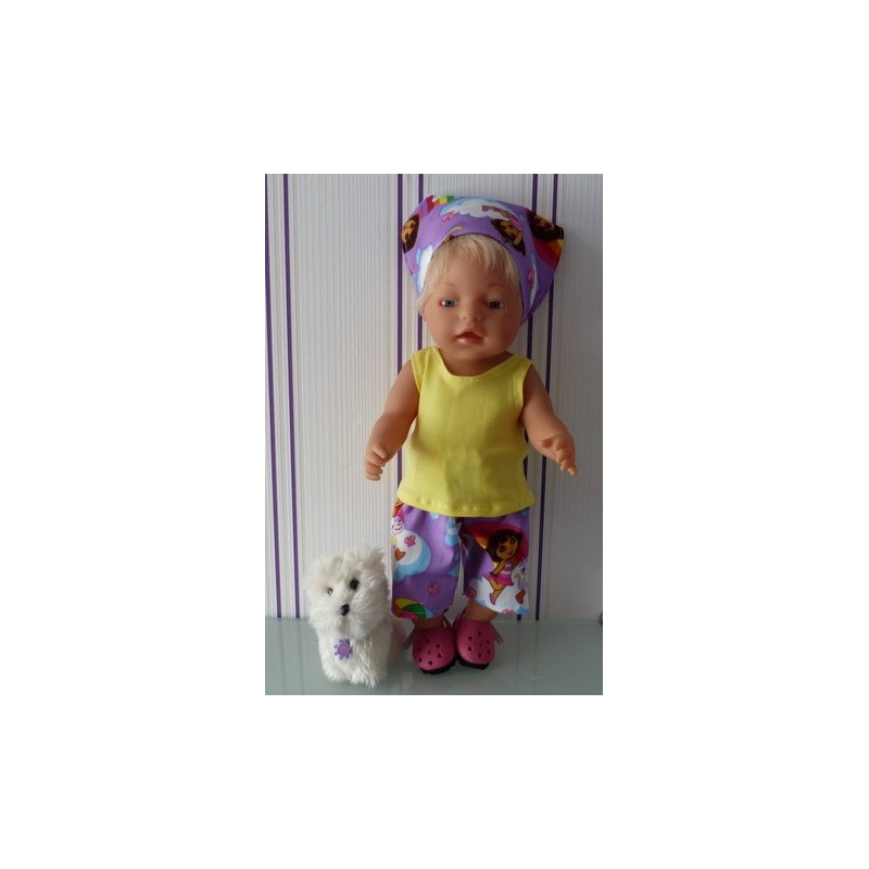 korte broek set dora papaplu baby born 43cm