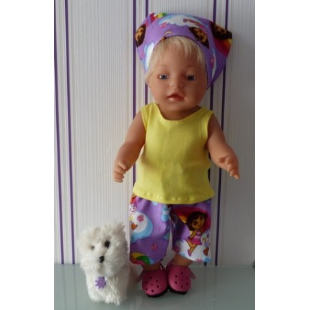 korte broek set dora papaplu baby born 43cm