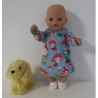 hoodiejurk blauw paddestoelen  baby born little 36cm