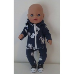 vest setje blauw beren baby born little 36cm