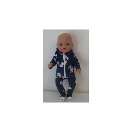 vest setje blauw beren baby born little 36cm