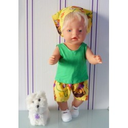 korte broek set dora geel baby born 43cm