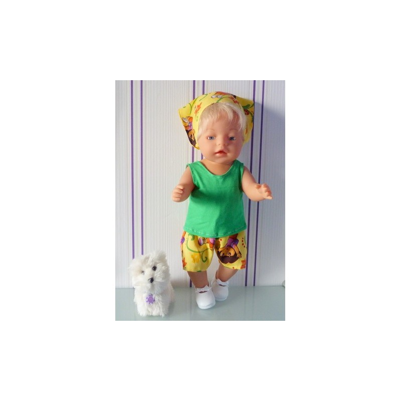 korte broek set dora geel baby born 43cm