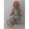 vest setje grijs roosjes baby born little 36cm