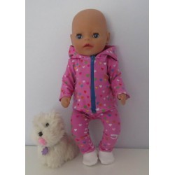 vest setje roze hartjes baby born little 36cm