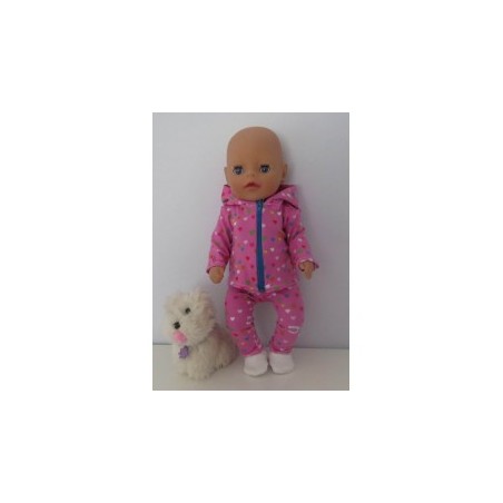 vest setje roze hartjes baby born little 36cm