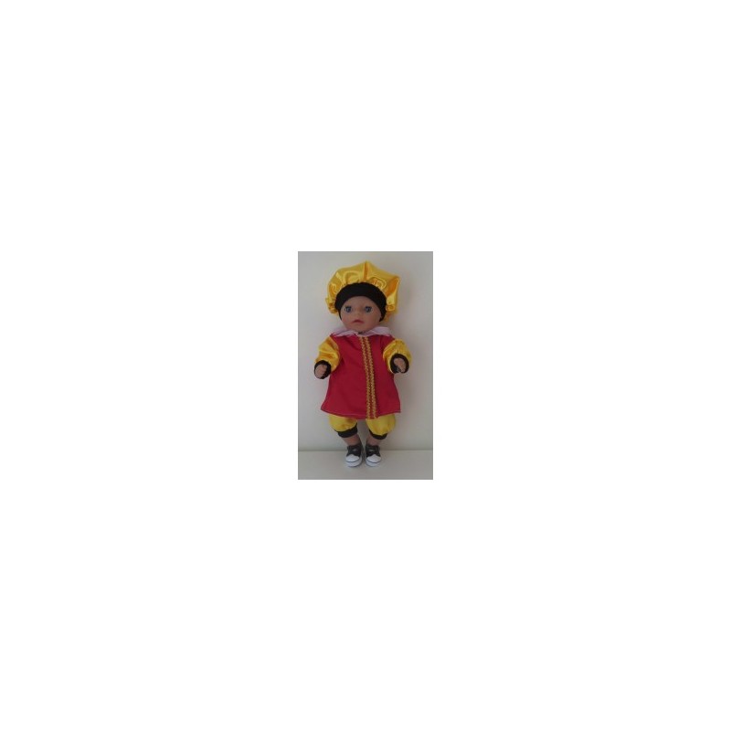 pietpak rood met geel baby born little 36cm