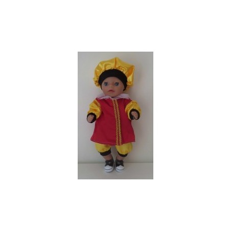 pietpak rood met geel baby born little 36cm