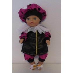 pietpak hard roze polka dots baby born little 36cm