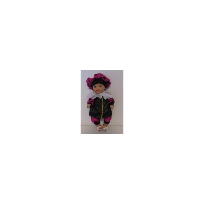 pietpak hard roze polka dots baby born little 36cm