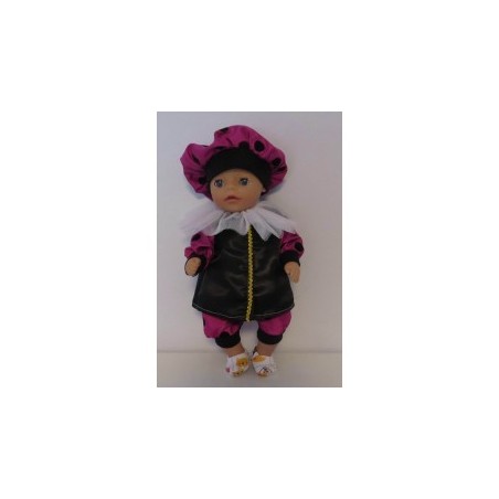 pietpak hard roze polka dots baby born little 36cm