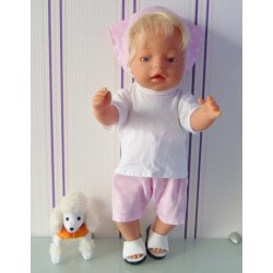 korte broek set sterren roze baby born 43cm