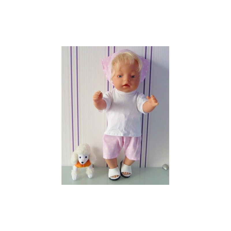 korte broek set sterren roze baby born 43cm