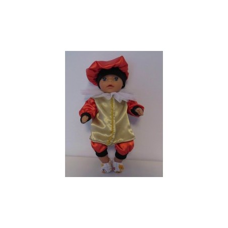 pietpak goud met rood  baby born little 36cm