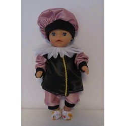 pietpak oud roze met zwart baby born little 36cm