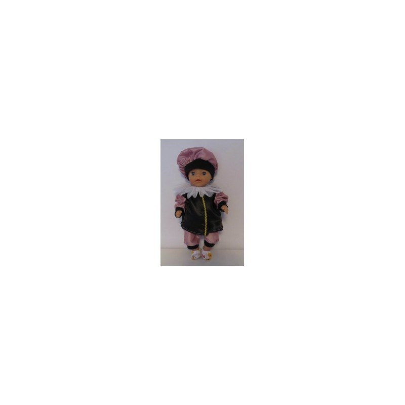 pietpak oud roze met zwart baby born little 36cm