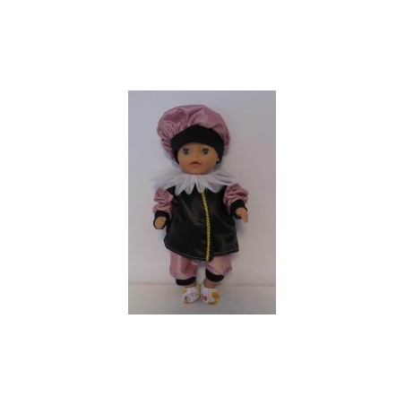 pietpak oud roze met zwart baby born little 36cm
