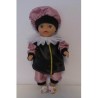 pietpak oud roze met zwart baby born little 36cm