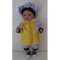 pietpak geel met lila baby born little 36cm