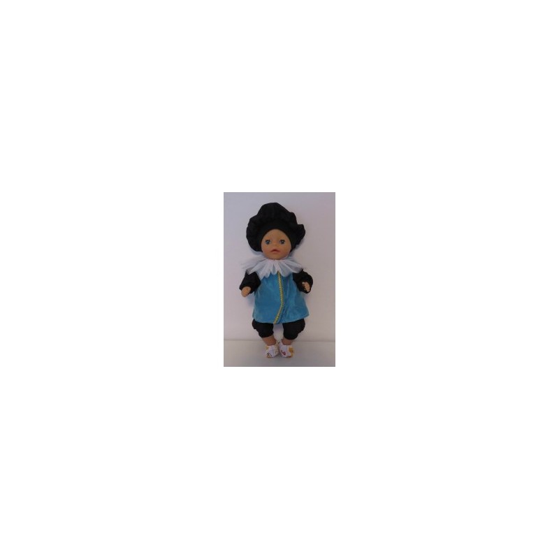 pietpak blauw met donker paars baby born little 36cm