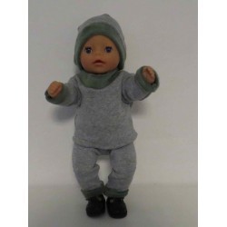wintertrui setje licht grijs baby born little 36cm