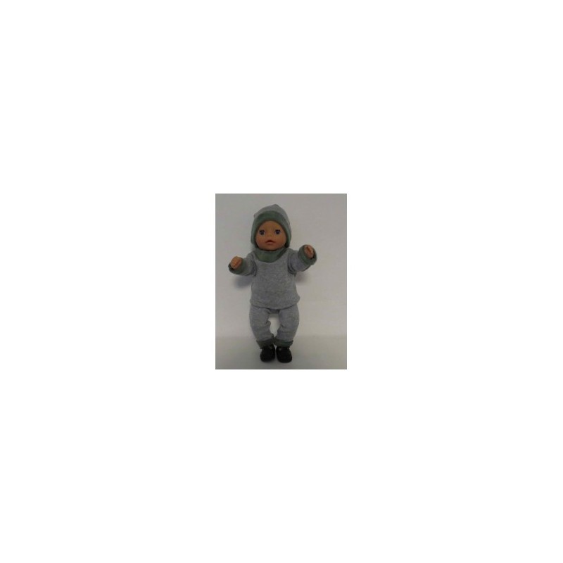 wintertrui setje licht grijs baby born little 36cm