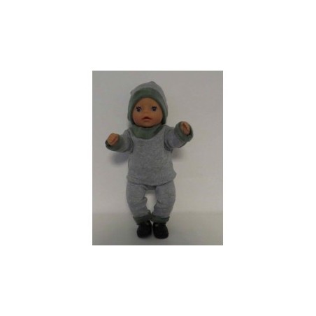 wintertrui setje licht grijs baby born little 36cm