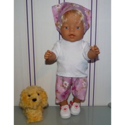 korte broek set roze vlinders baby born 43cm